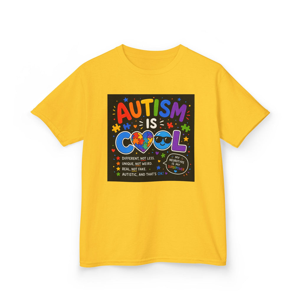 Autism Is Cool Kids T‑Shirt — Colorful Neurodiversity Pride Tee