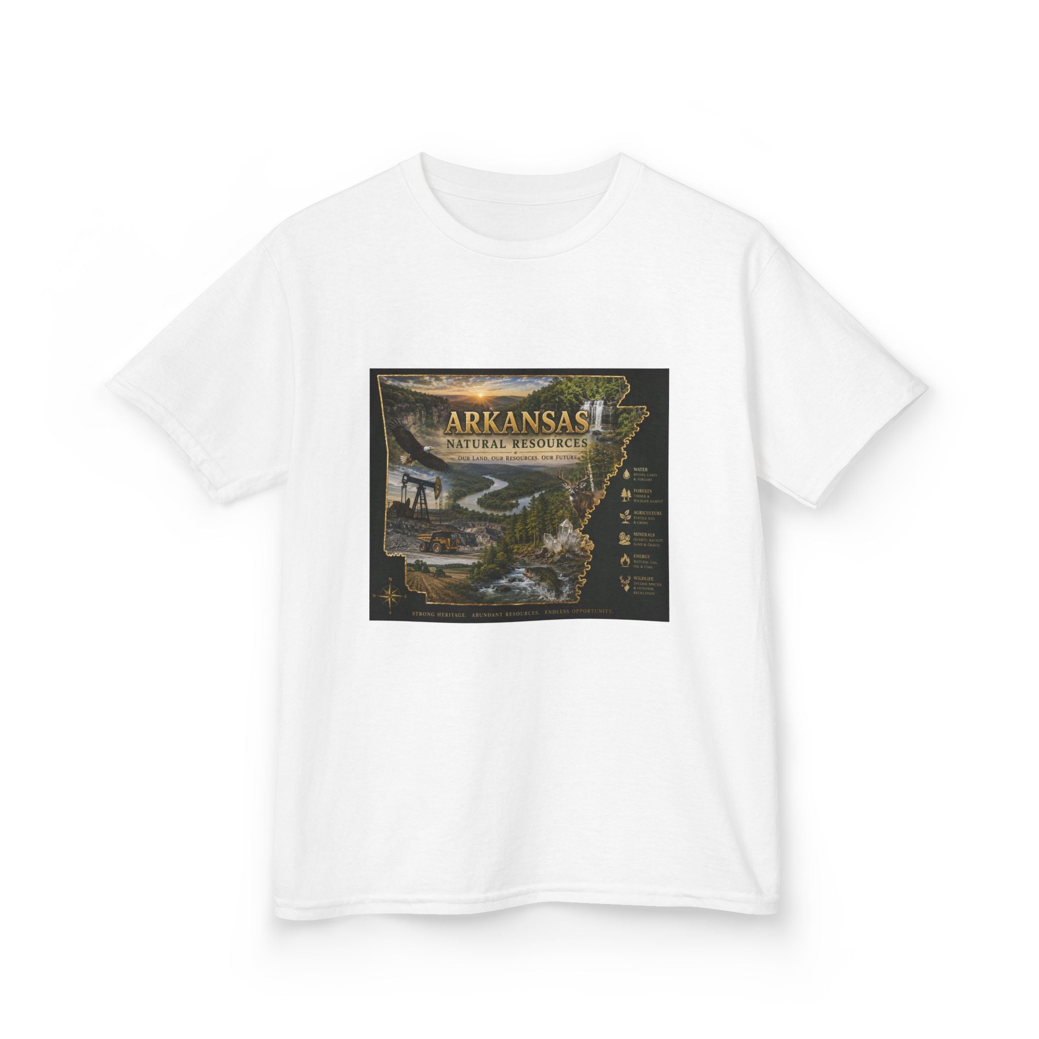 Arkansas State Retro Map Kids T-Shirt — Vintage Travel Scenic Tee