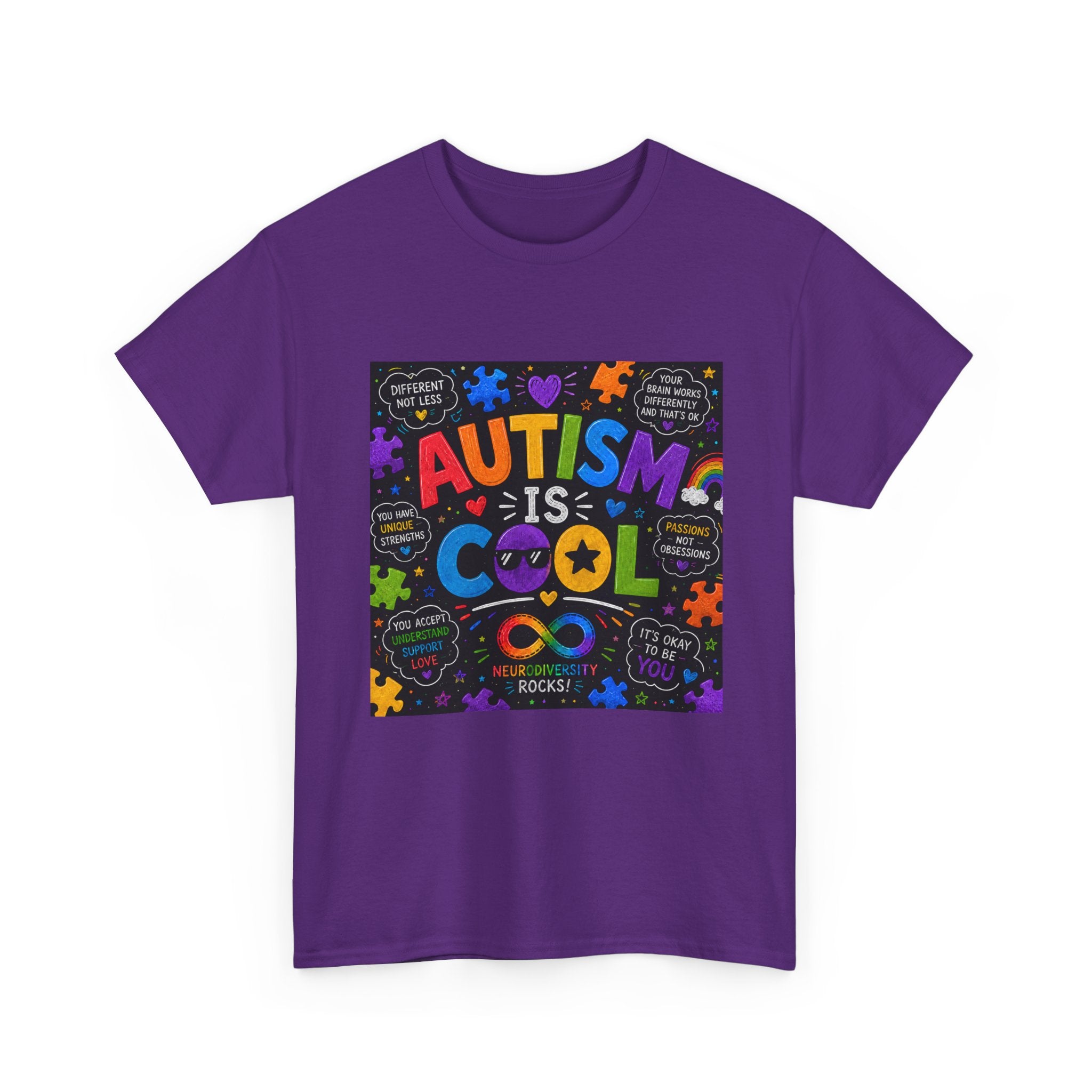 Autism Is Cool Tee — Colorful Puzzle-Heart Awareness T-Shirt