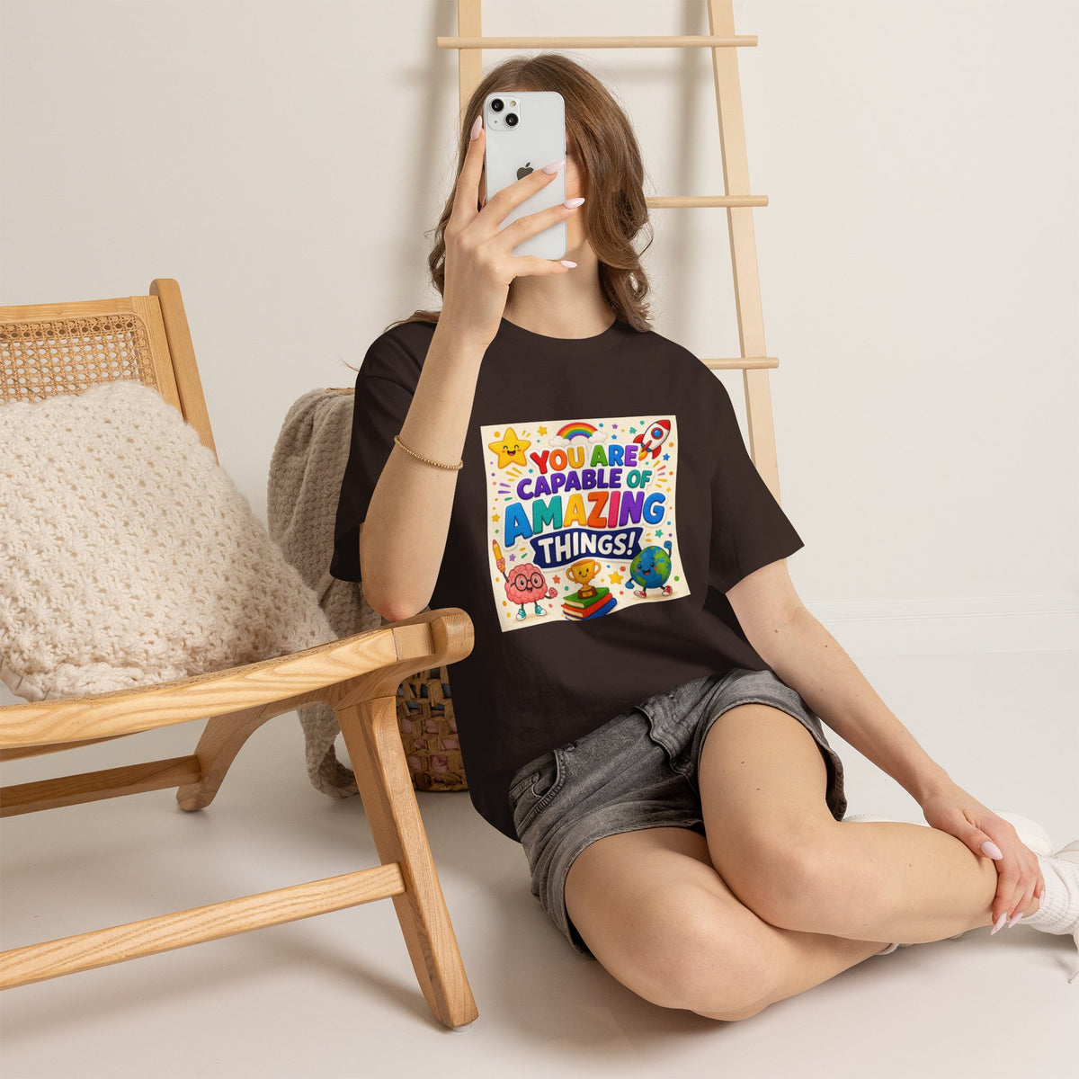 Teacher Inspirational T-Shirt — "You Are Capable of Amazing Things" Colorful Motivational Tee
