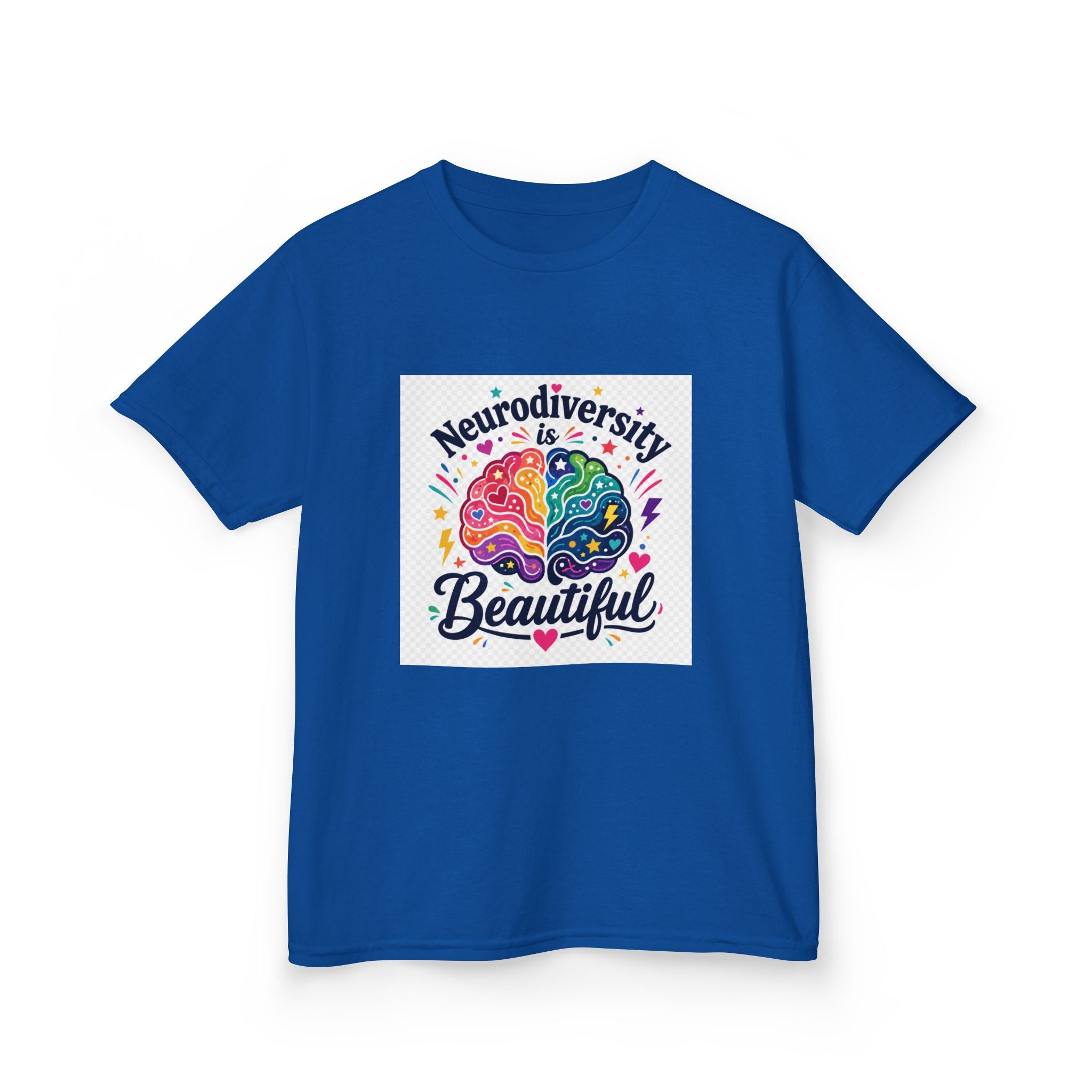 Kids Tee — "Neurodiversity is Beautiful" Colorful Brain Autism Awareness Shirt