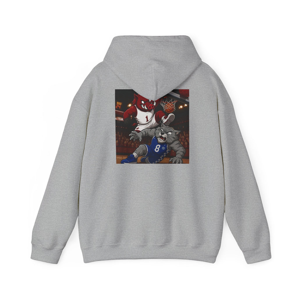 Arkansas Razorbacks State Outline Hoodie — College Mascot Basketball Back Print