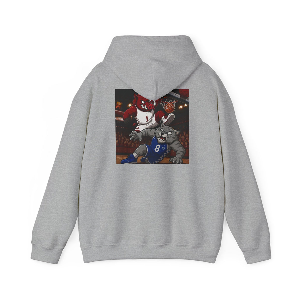 Arkansas Razorbacks State Outline Hoodie — College Mascot Basketball Back Print