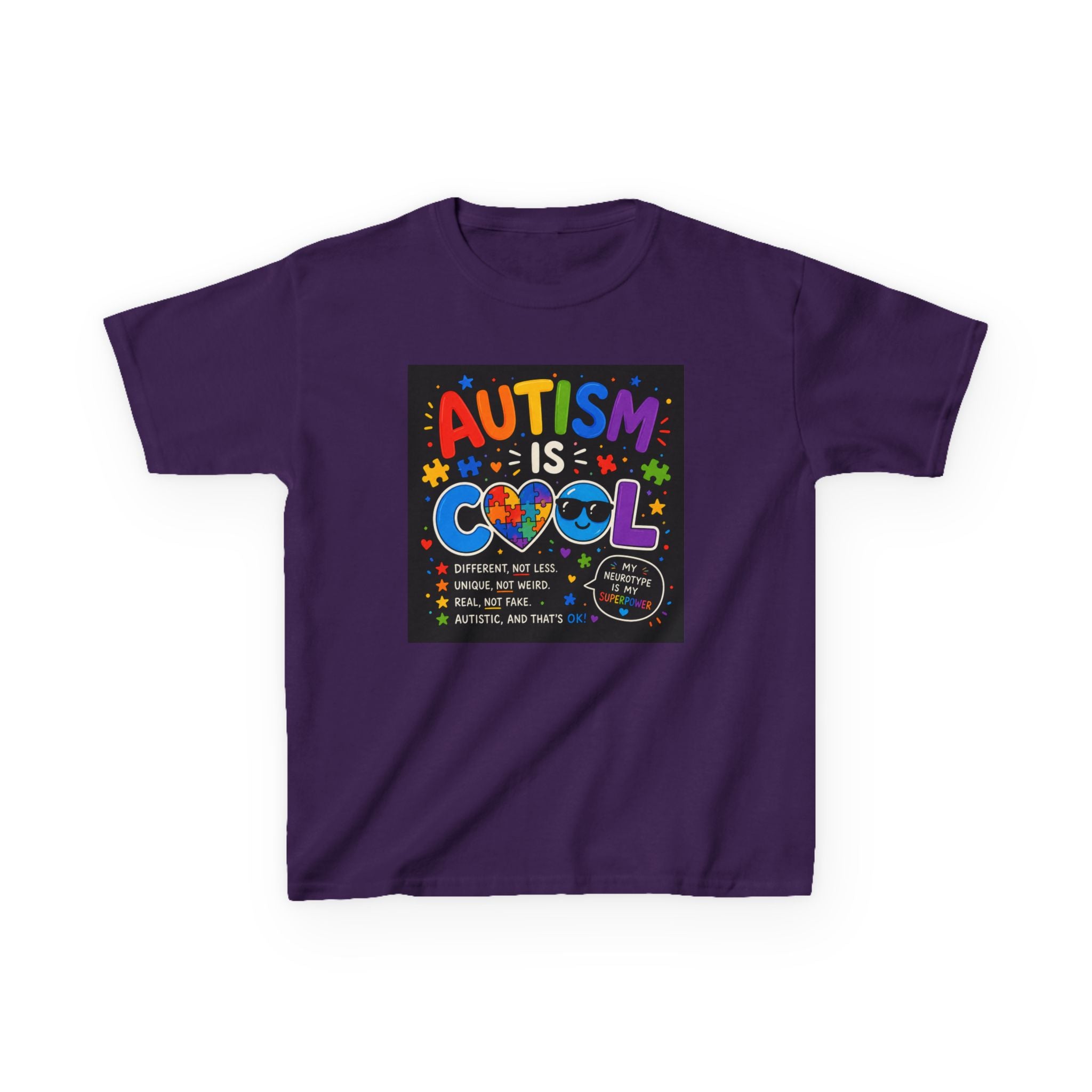 Autism Is Cool Kids T‑Shirt — Colorful Neurodiversity Pride Tee