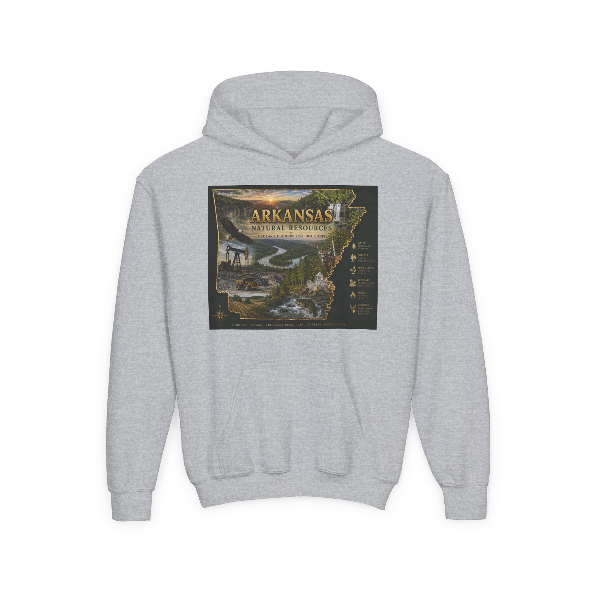 Arkansas Landscape Nature Youth Hoodie — Scenic Rivers State Parks Sweatshirt