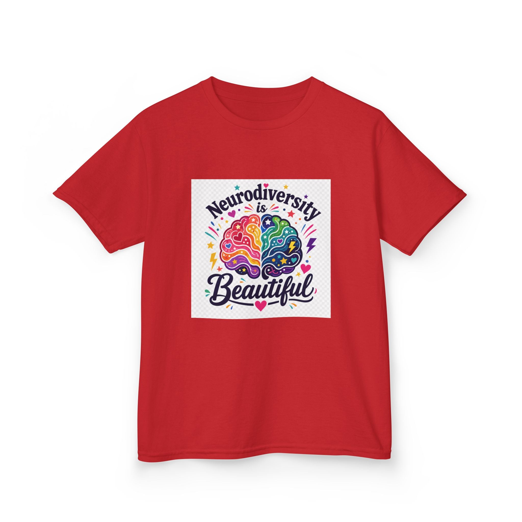 Kids Tee — "Neurodiversity is Beautiful" Colorful Brain Autism Awareness Shirt