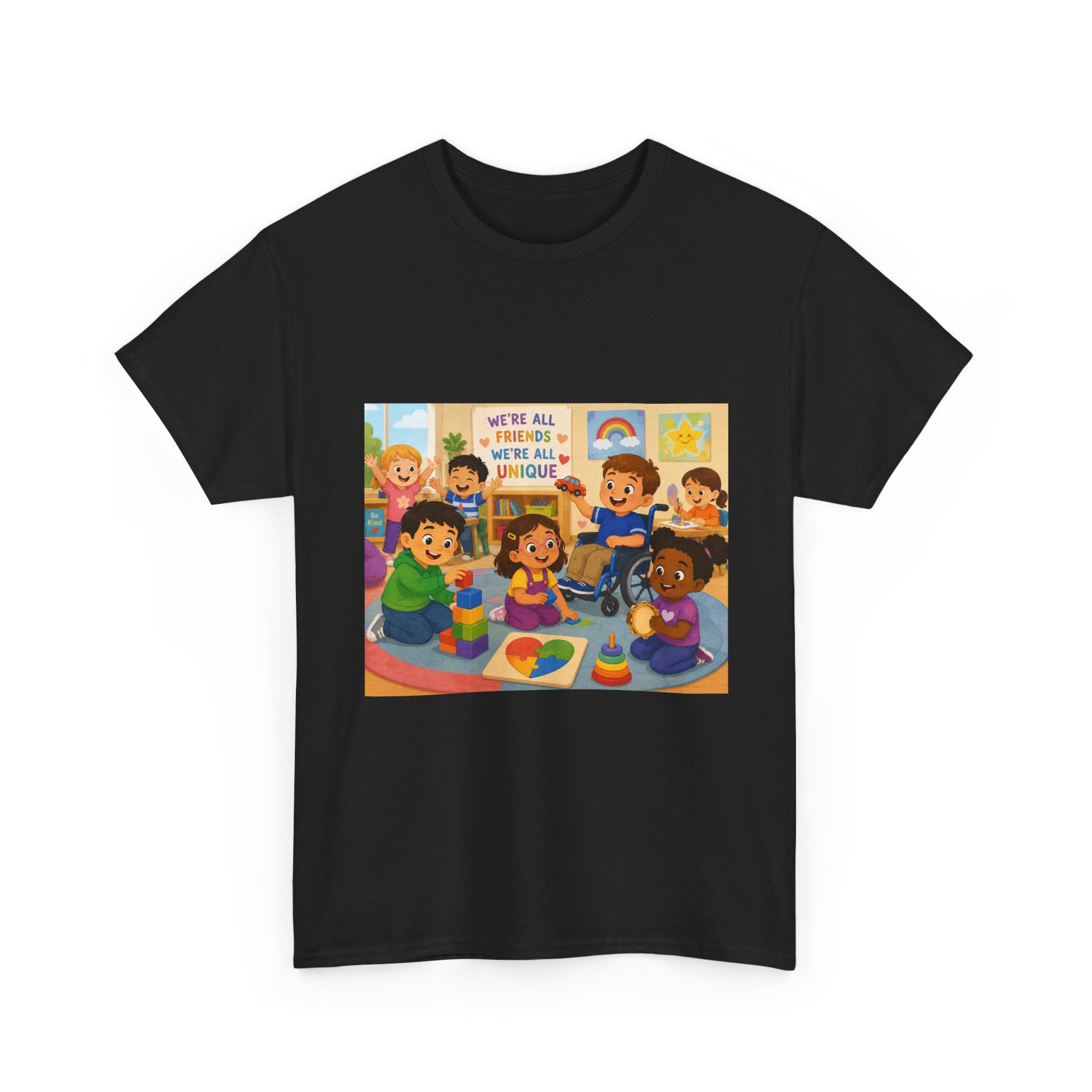Diversity Classroom T‑Shirt — "We're All Friends Here" Inclusive School Tee