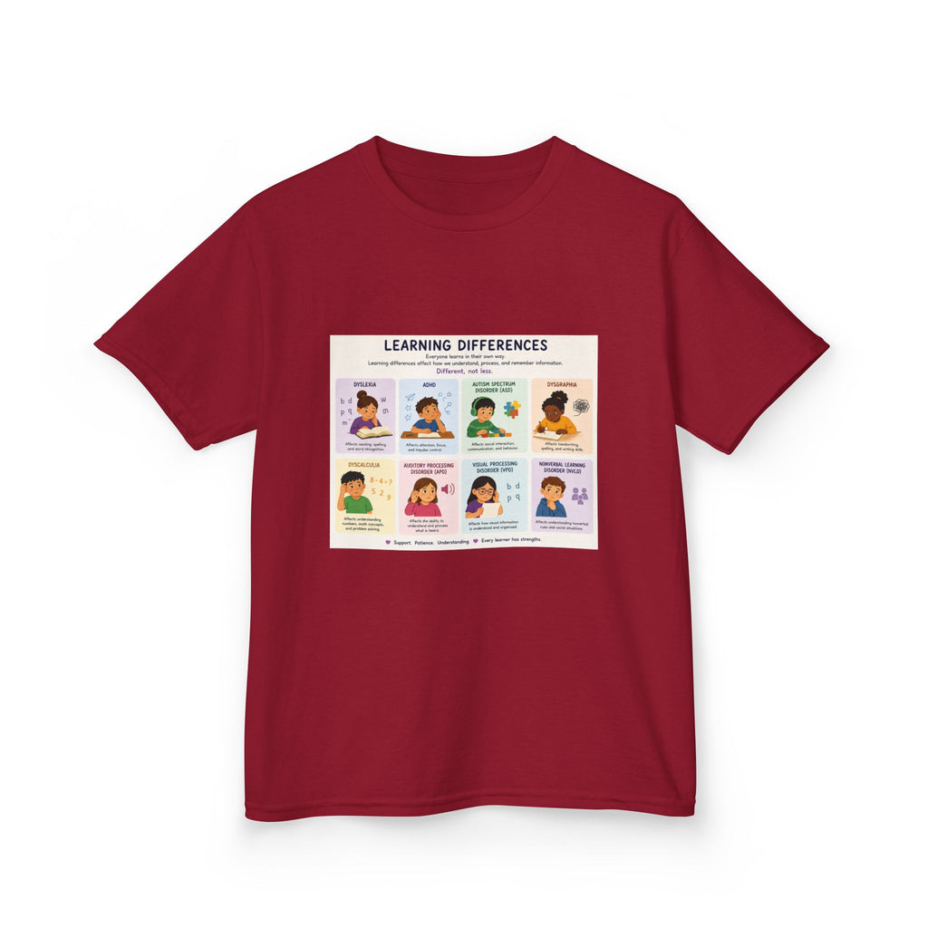 Kids Tee — 'Learning Differences' Educational Chart Graphic