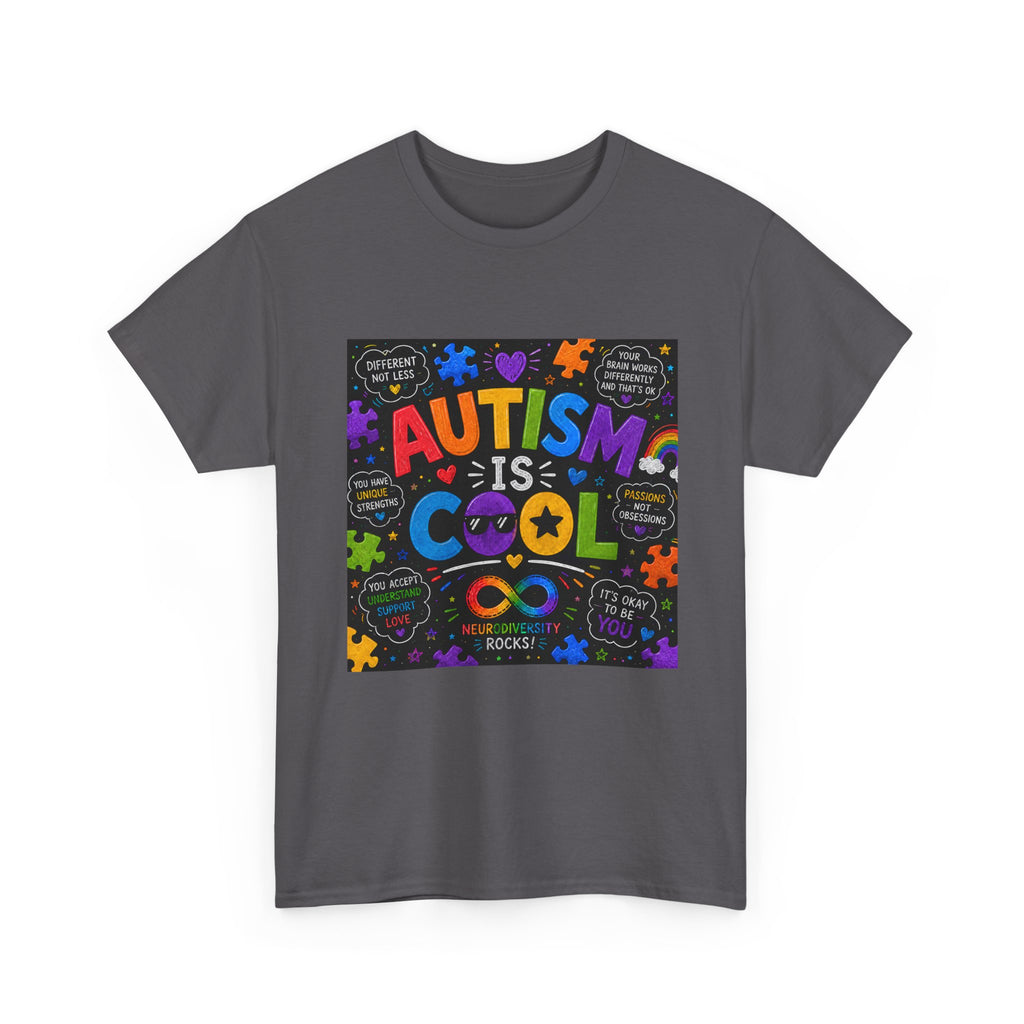 Autism Is Cool Tee — Colorful Puzzle-Heart Awareness T-Shirt