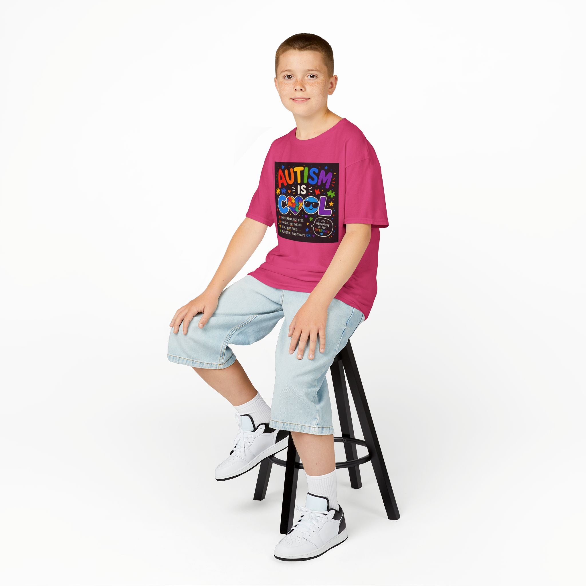 Autism Is Cool Kids T‑Shirt — Colorful Neurodiversity Pride Tee