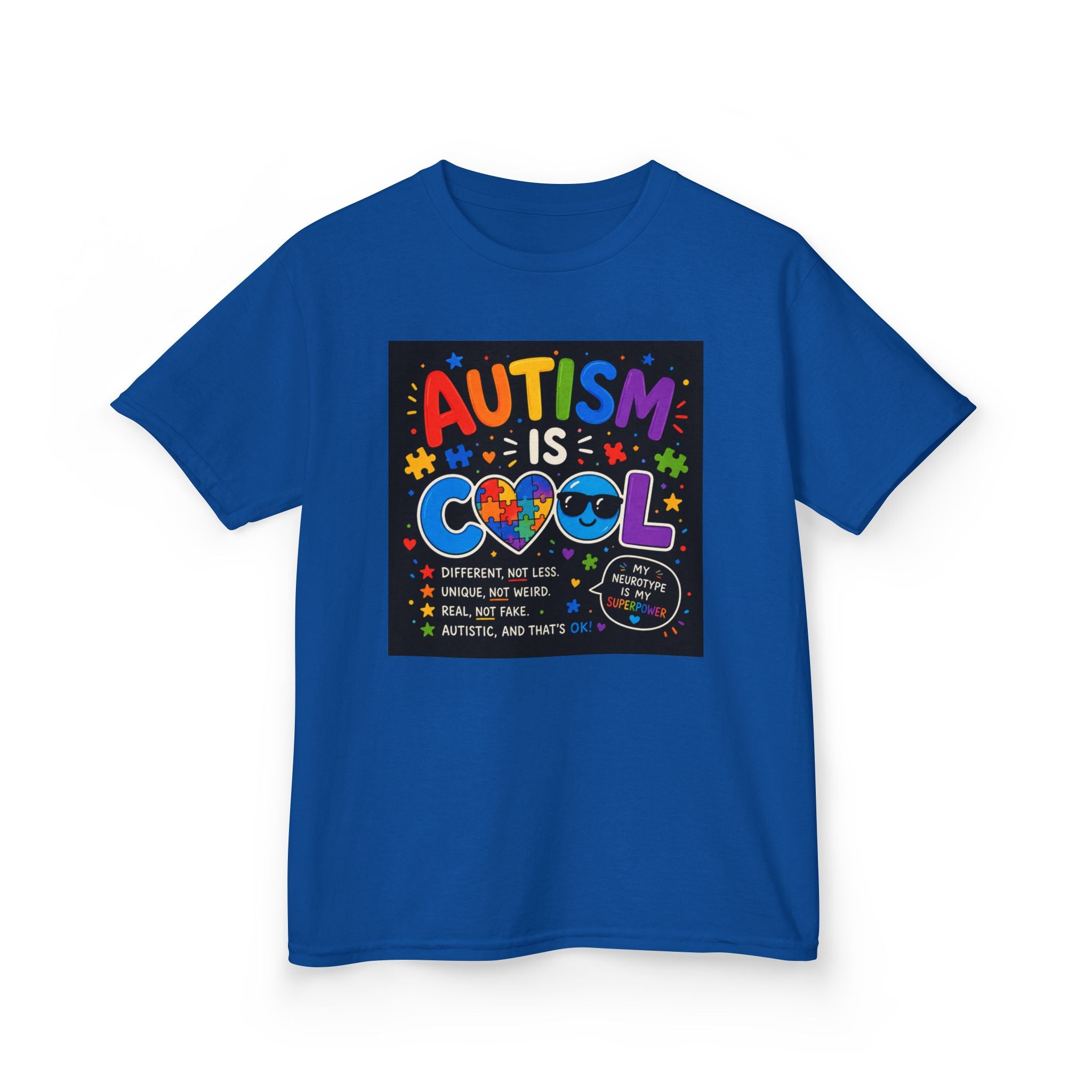 Autism Is Cool Kids T‑Shirt — Colorful Neurodiversity Pride Tee
