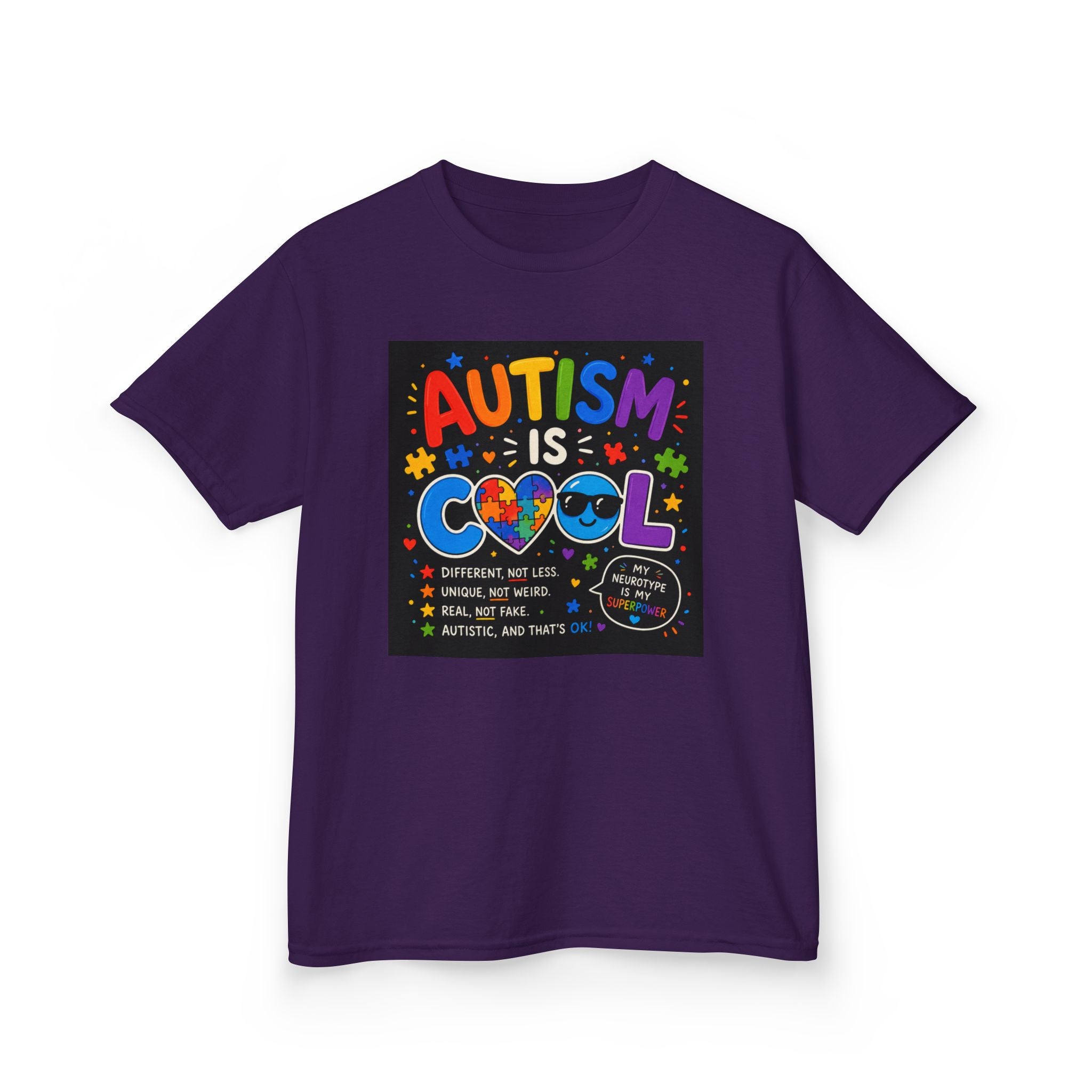 Autism Is Cool Kids T‑Shirt — Colorful Neurodiversity Pride Tee