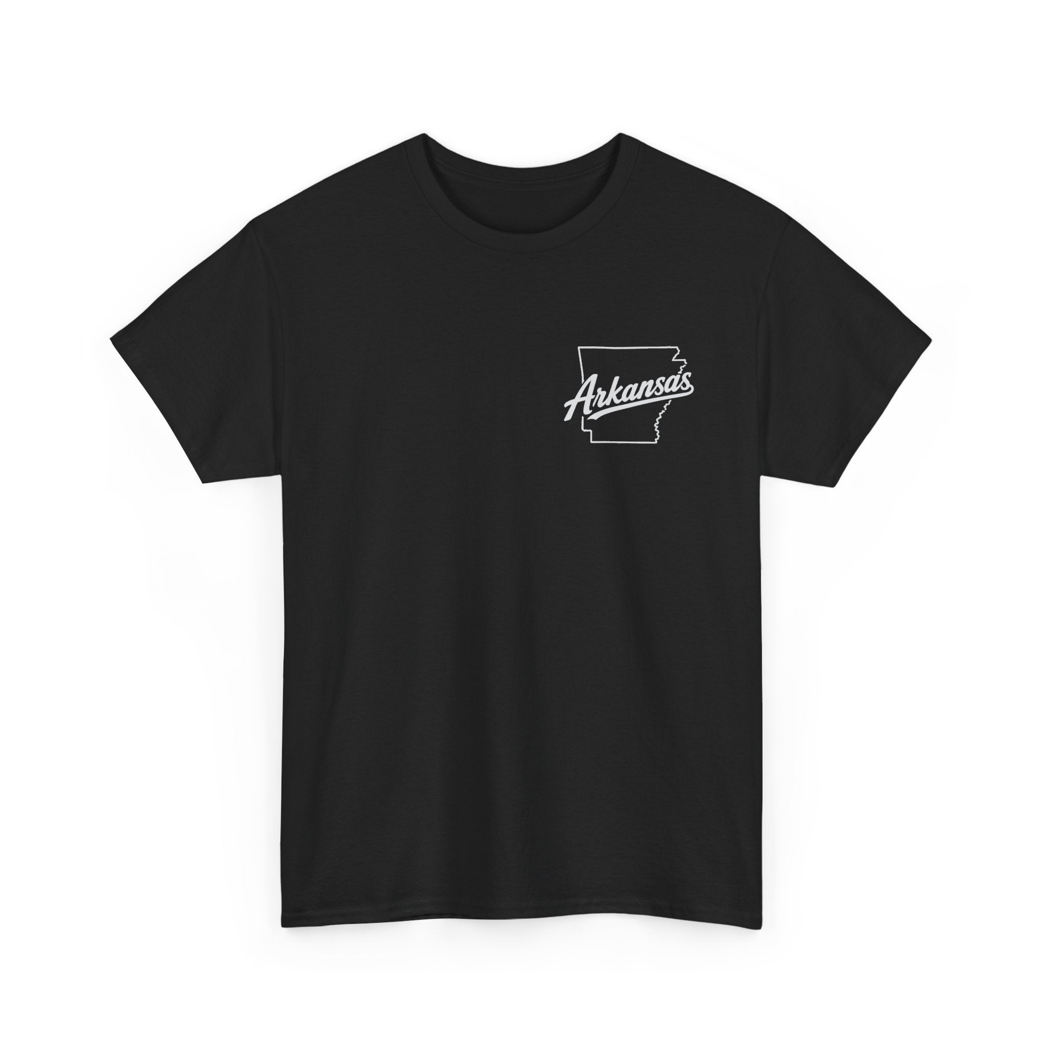 Arkansas Tigers Graphic Tee — State Script Front with ' Pissing on TIGERS' Back Photo Print