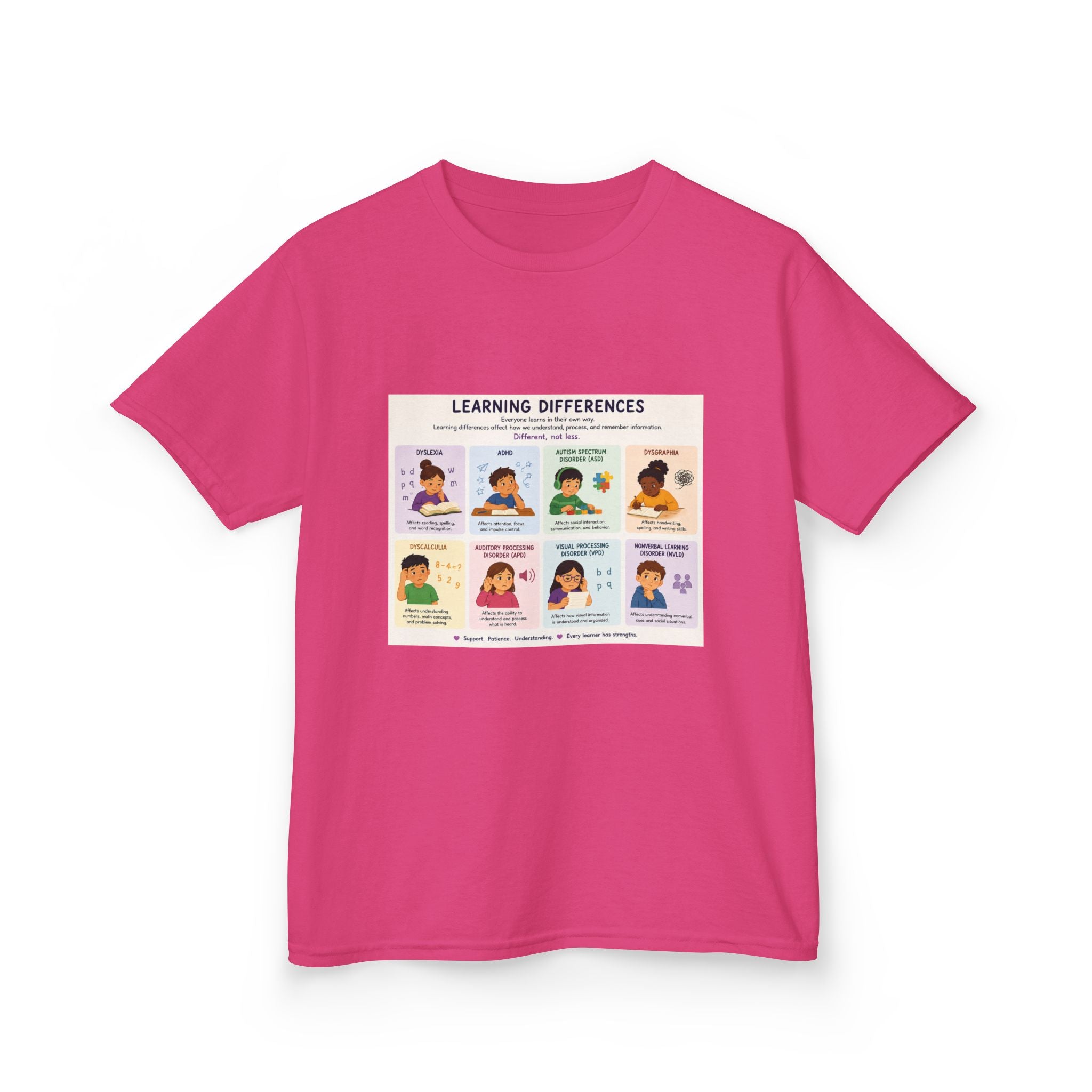 Kids Tee — 'Learning Differences' Educational Chart Graphic