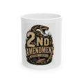 2nd Amendment Ceramic Mug — Defend Liberty Coffee Cup, Patriotic Snake Design (11oz/15oz)