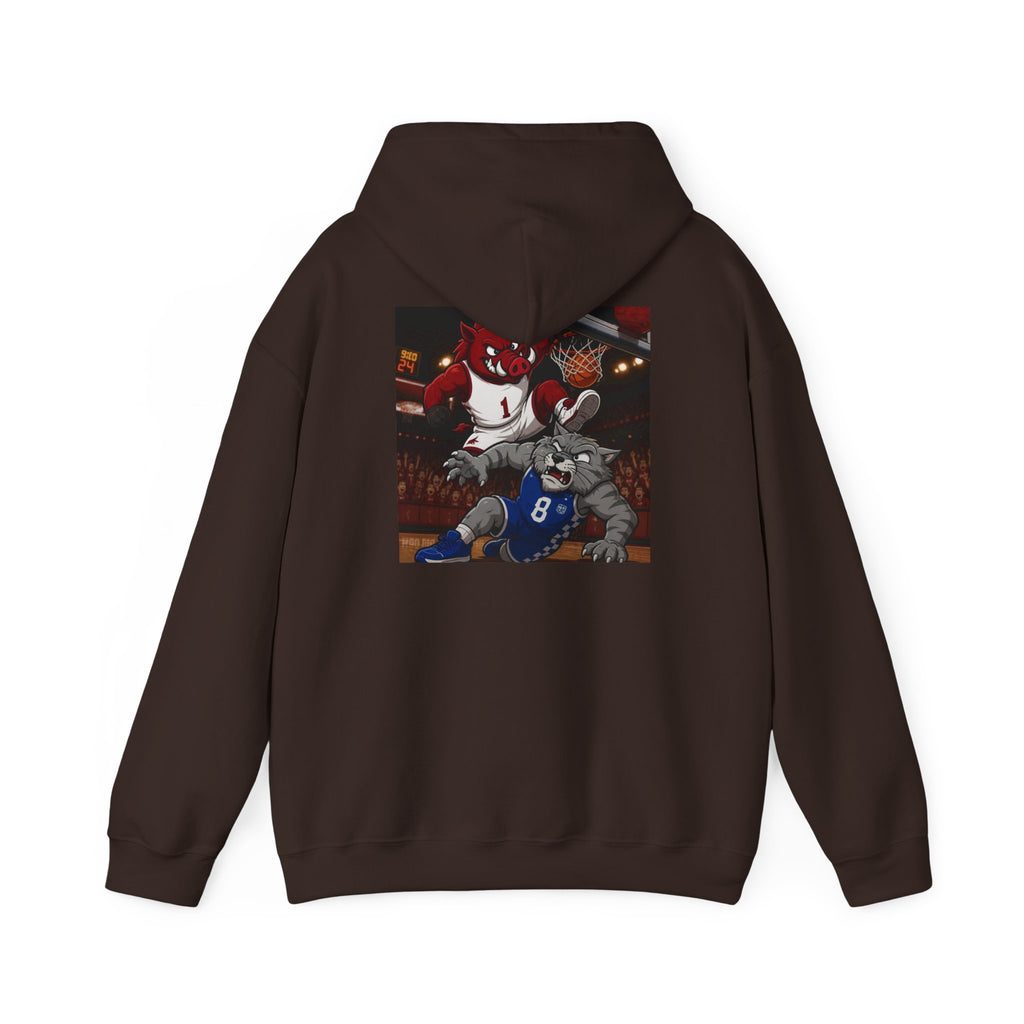 Arkansas Razorbacks State Outline Hoodie — College Mascot Basketball Back Print