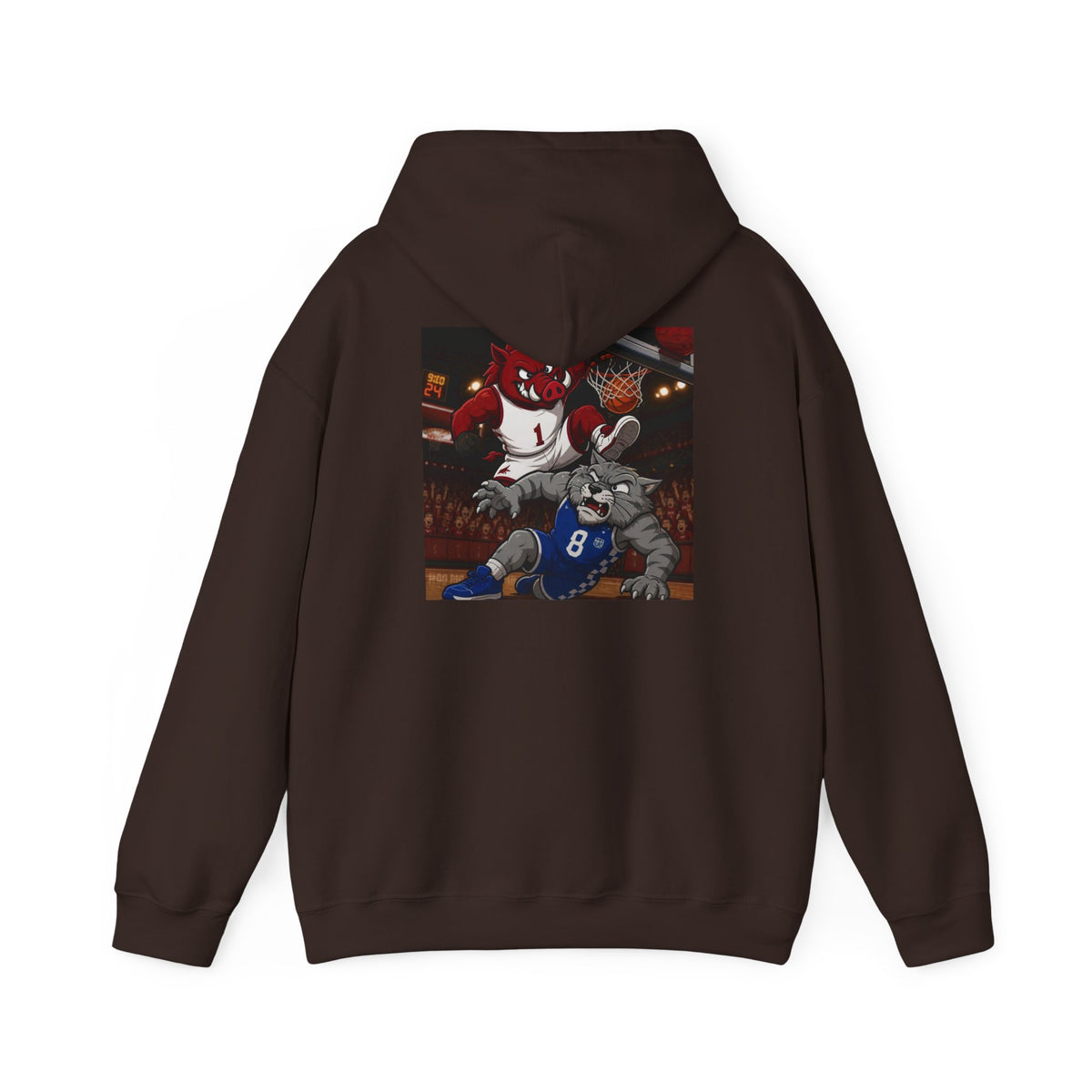 Arkansas Razorbacks State Outline Hoodie — College Mascot Basketball Back Print
