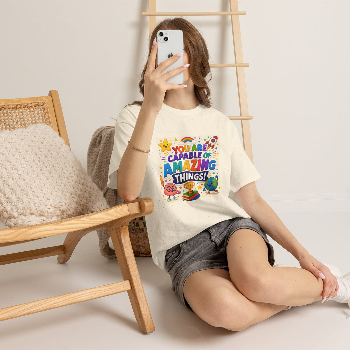 Teacher Inspirational T-Shirt — "You Are Capable of Amazing Things" Colorful Motivational Tee