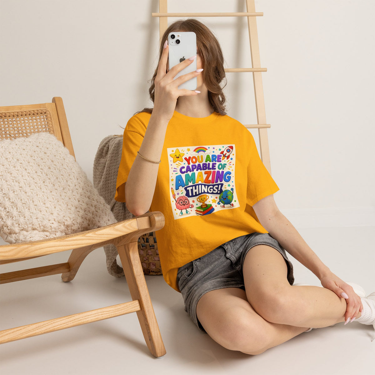 Teacher Inspirational T-Shirt — "You Are Capable of Amazing Things" Colorful Motivational Tee