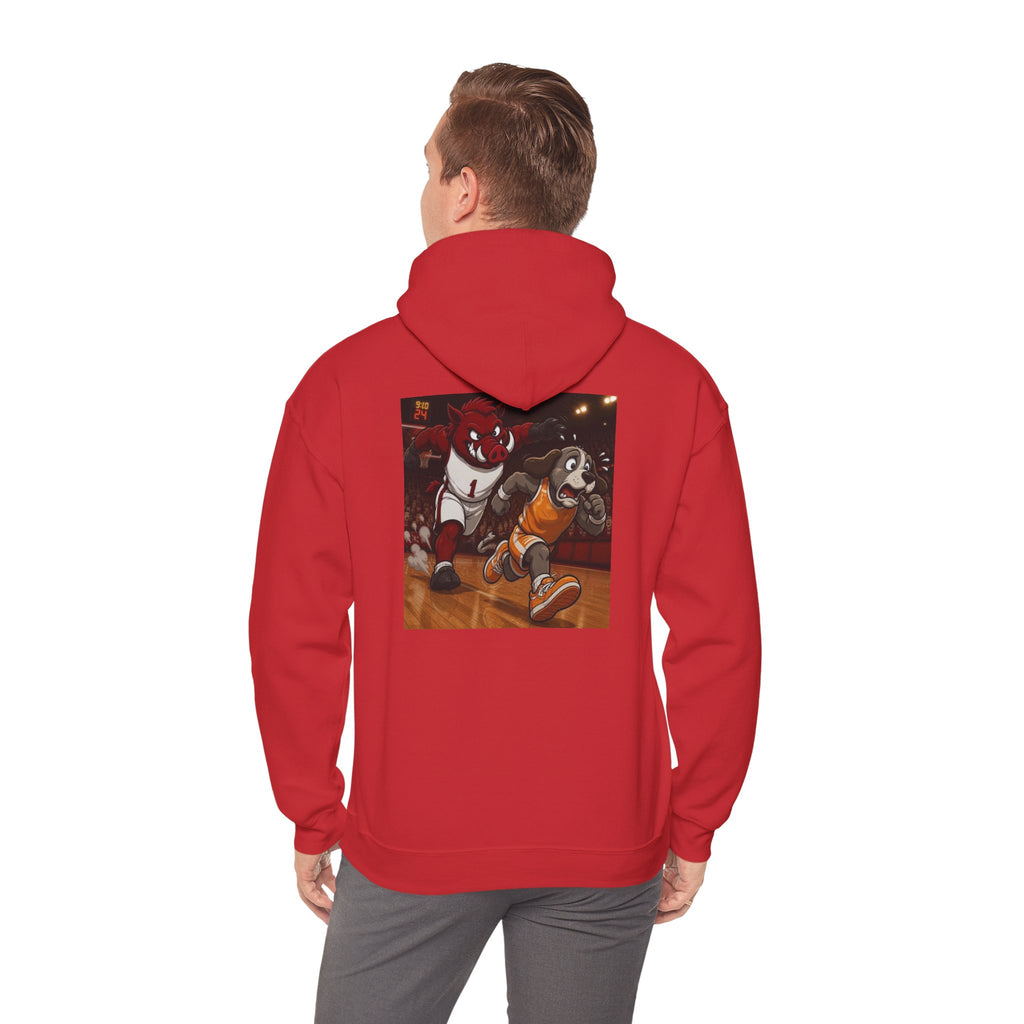 Arkansas Hoodie with Tennessee Mascot Basketball Graphic