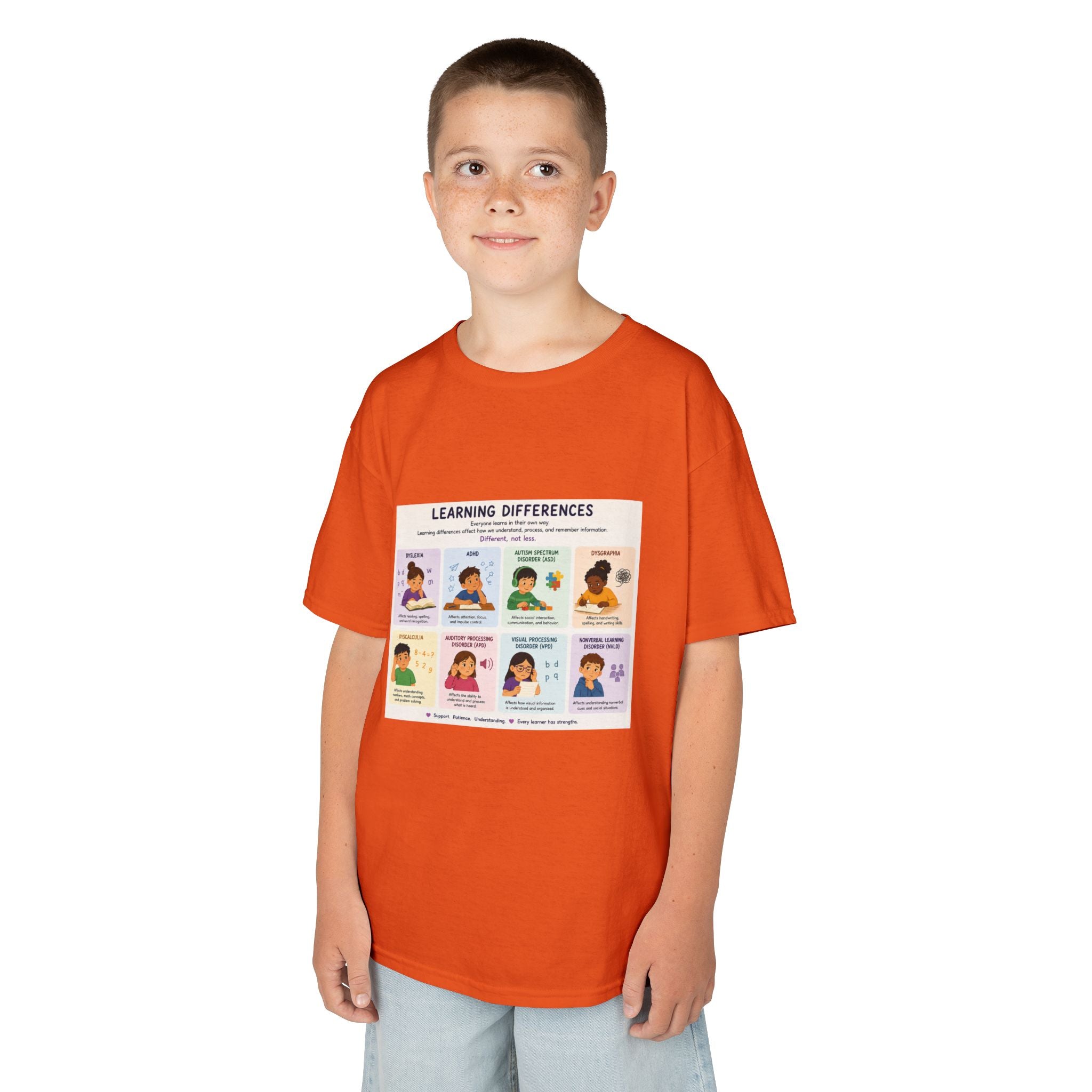 Kids Tee — 'Learning Differences' Educational Chart Graphic