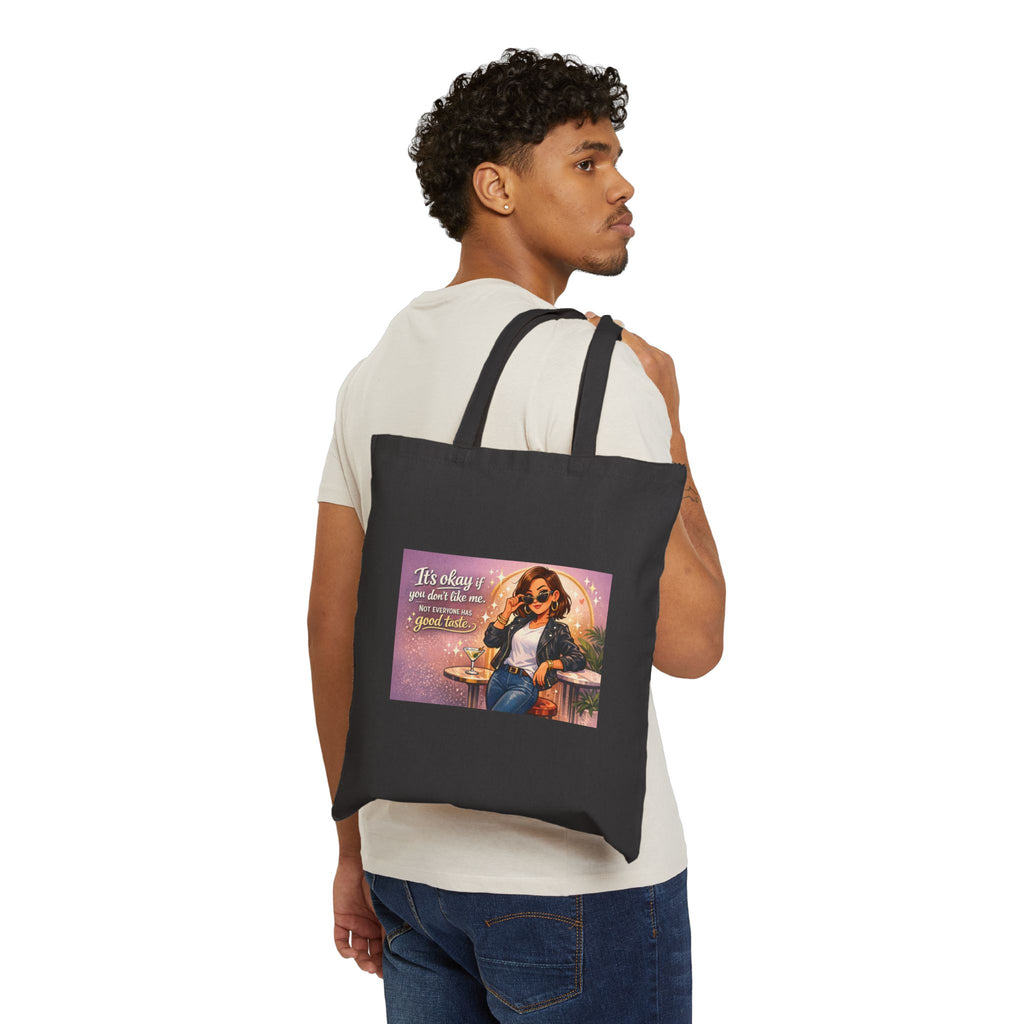 Vintage Chill Tote Bag — "It's Okay If You Don't Like Me" Cotton Canvas Tote