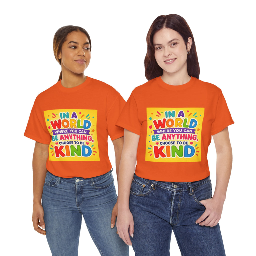 Teacher Kindness Graphic Tee — "In a World Where You Can Be Anything, Choose to Be Kind"