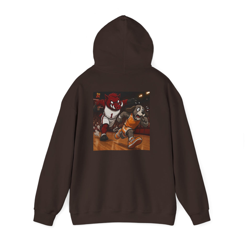 Arkansas Hoodie with Tennessee Mascot Basketball Graphic