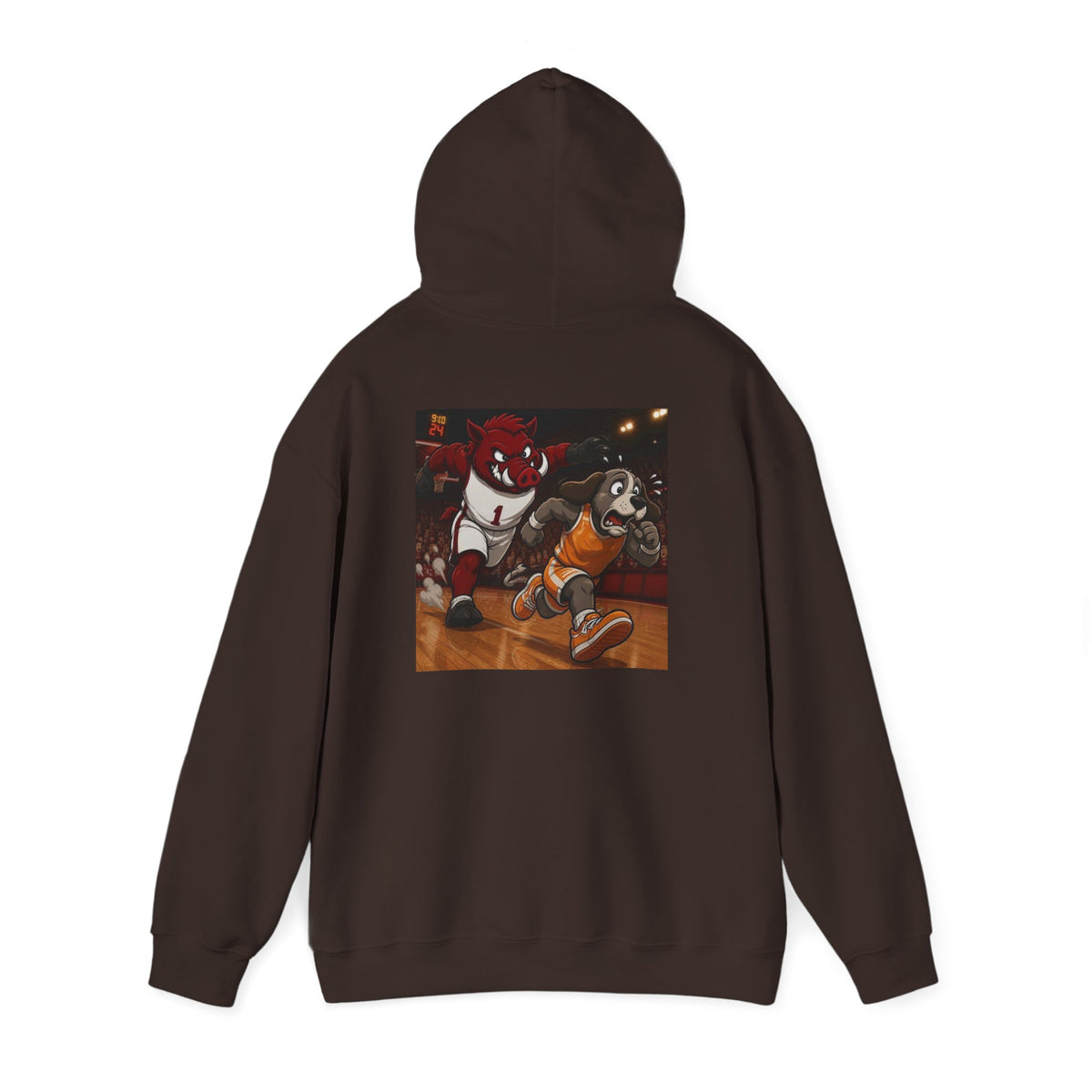 Arkansas Hoodie with Tennessee Mascot Basketball Graphic