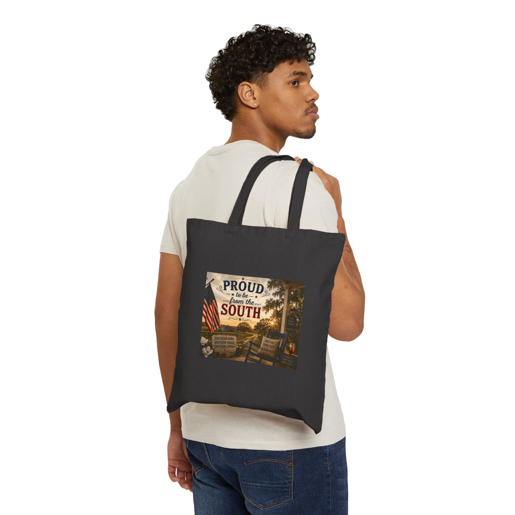 Tote Bag — "Proud to be from the South" Vintage Porch Canvas Tote