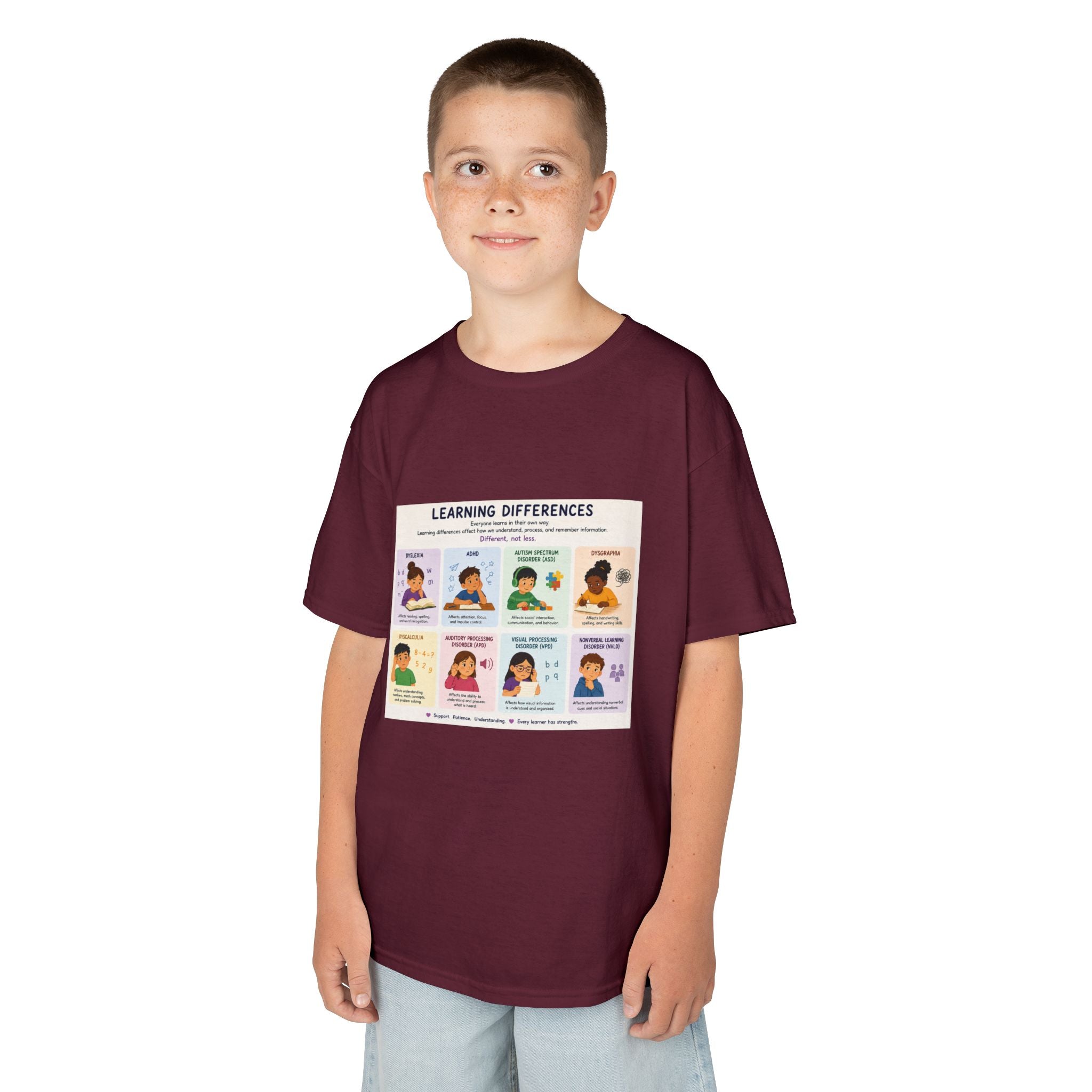 Kids Tee — 'Learning Differences' Educational Chart Graphic