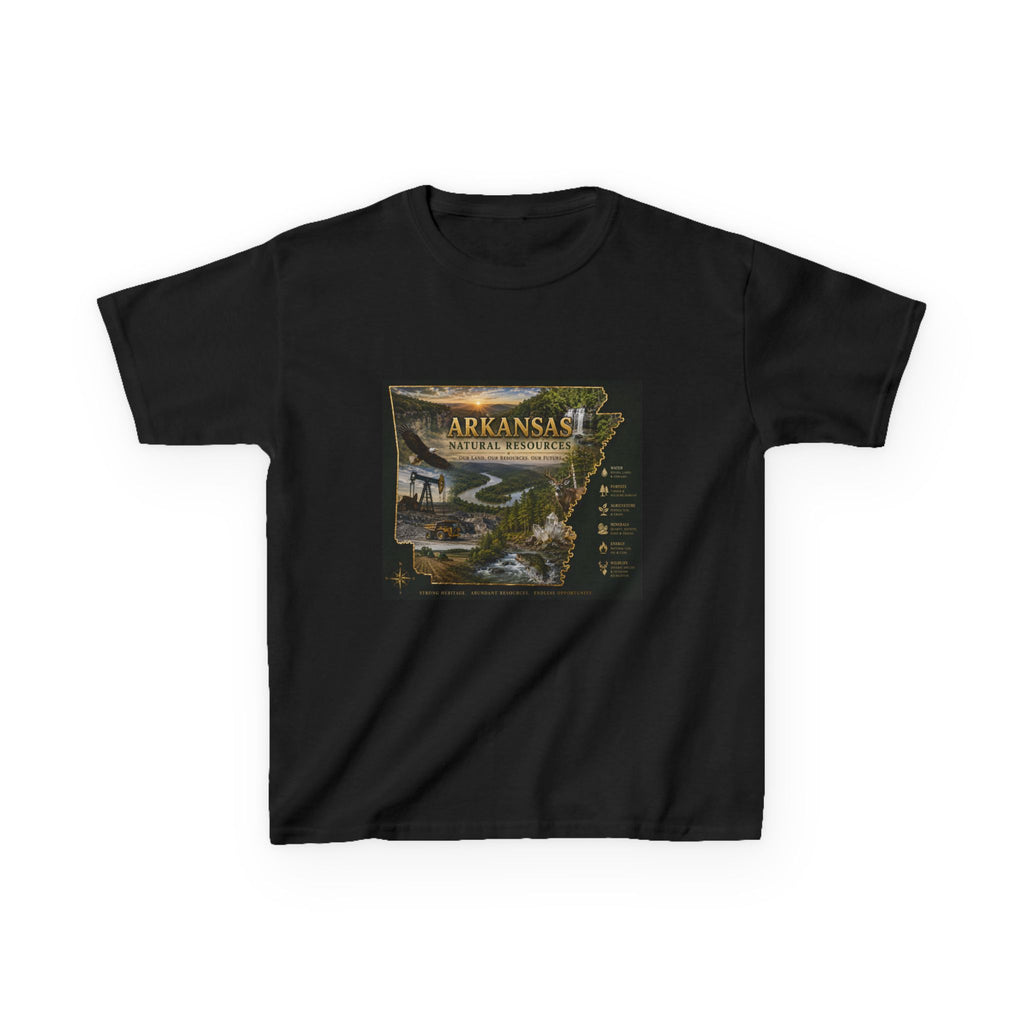 Arkansas State Retro Map Kids T-Shirt — Vintage Travel Scenic Tee
