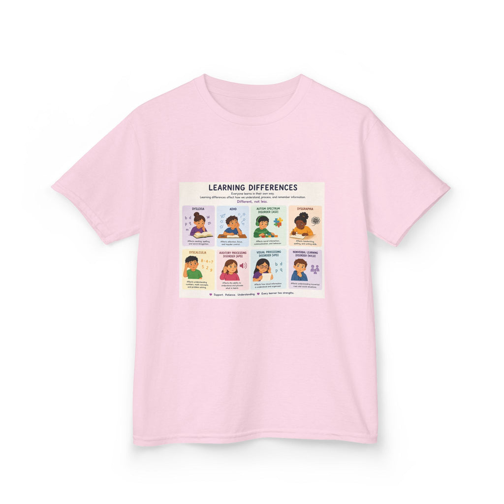 Kids Tee — 'Learning Differences' Educational Chart Graphic