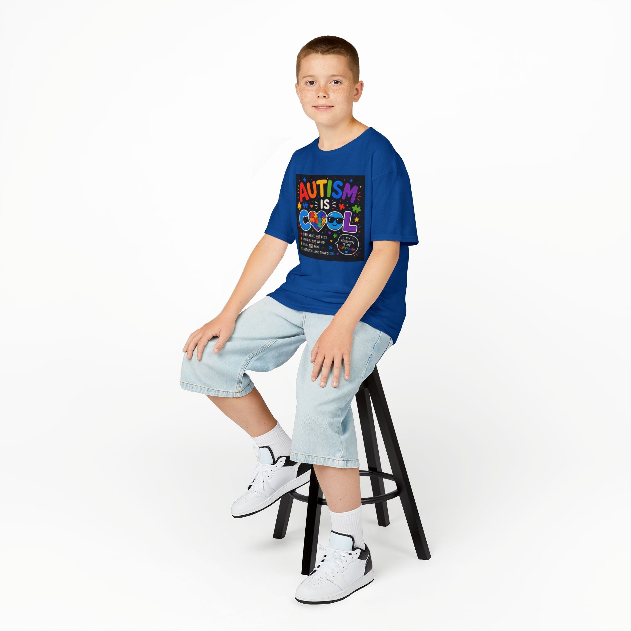 Autism Is Cool Kids T‑Shirt — Colorful Neurodiversity Pride Tee