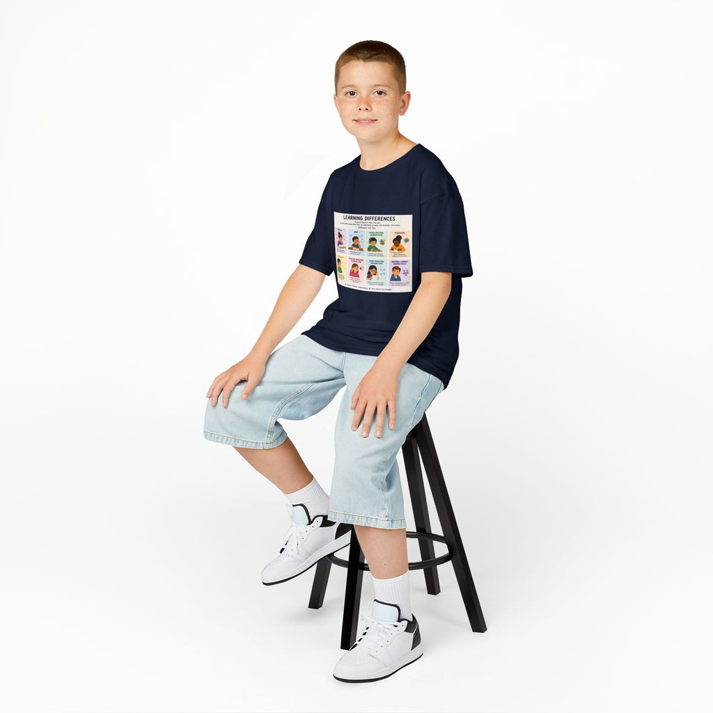 Kids Tee — 'Learning Differences' Educational Chart Graphic