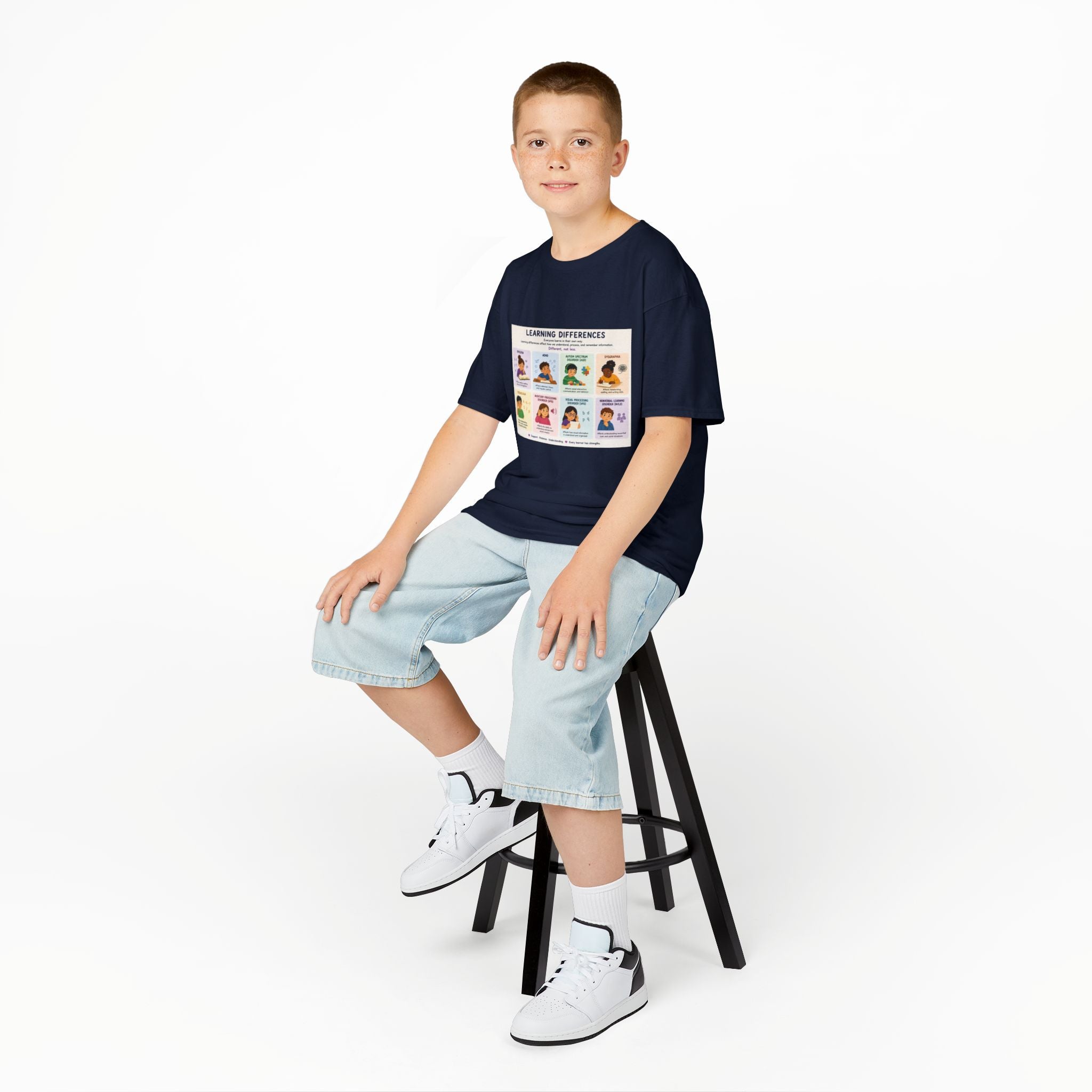 Kids Tee — 'Learning Differences' Educational Chart Graphic